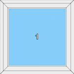 001 Fenster einflügelig mit festeingeb. Flügel