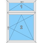 004 Fenster zweiflügelig, dreh- kippbar und einem kipp Oberlicht