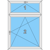 004 Fenster zweiflügelig, dreh- kippbar und einem kipp Oberlicht