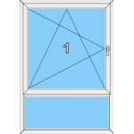 006 Fenster einflügelig, dreh- und kippbar und einer Blendrahmenfestverglasung als Unterlicht