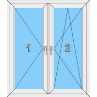 007 Fenster zweiflügelig, dreh- und dreh-kippbar mit Pfosten
