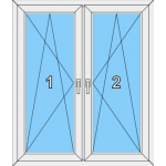 008 Fenster zweiflügelig, dreh-kippbar mit Pfosten