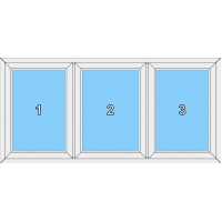 020 Fenster mit drei festeingeschraubtem Flügel