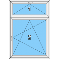 004 Fenster zweiflügelig, dreh- kippbar und einem kipp Oberlicht