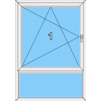 006 Fenster einflügelig, dreh- und kippbar und einer Blendrahmenfestverglasung als Unterlicht