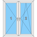 007 Fenster zweiflügelig, dreh- und dreh-kippbar mit Pfosten