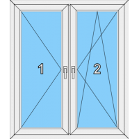 007 Fenster zweiflügelig, dreh- und dreh-kippbar mit Pfosten