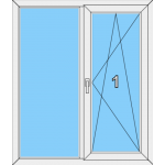 009 Fenster zweiflügelig mit einer Blendrahmenfestvergasung sowie dreh-kippbaren Flügel