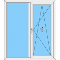 009 Fenster zweiflügelig mit einer Blendrahmenfestvergasung sowie dreh-kippbaren Flügel