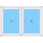 012 Fenster zweiflügelig mit zwei festeingeschraubten Flügeln
