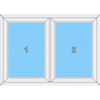 012 Fenster zweiflügelig mit zwei festeingeschraubten Flügeln