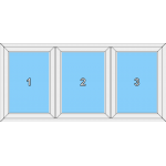 020 Fenster mit drei festeingeschraubtem Flügel