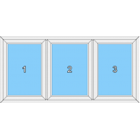 020 Fenster mit drei festeingeschraubtem Flügel