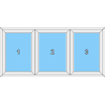 020 Fenster mit drei festeingeschraubtem Flügel