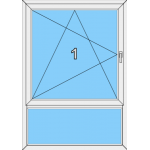 006 Fenster einflügelig, dreh- und kippbar und einer Blendrahmenfestverglasung als Unterlicht